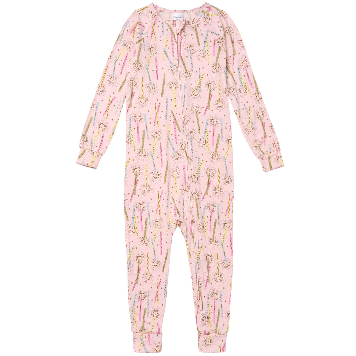 Infant & Toddler Girls Pink Candle Snug Fit Footless Pajamas-Gerber Childrenswear Wholesale