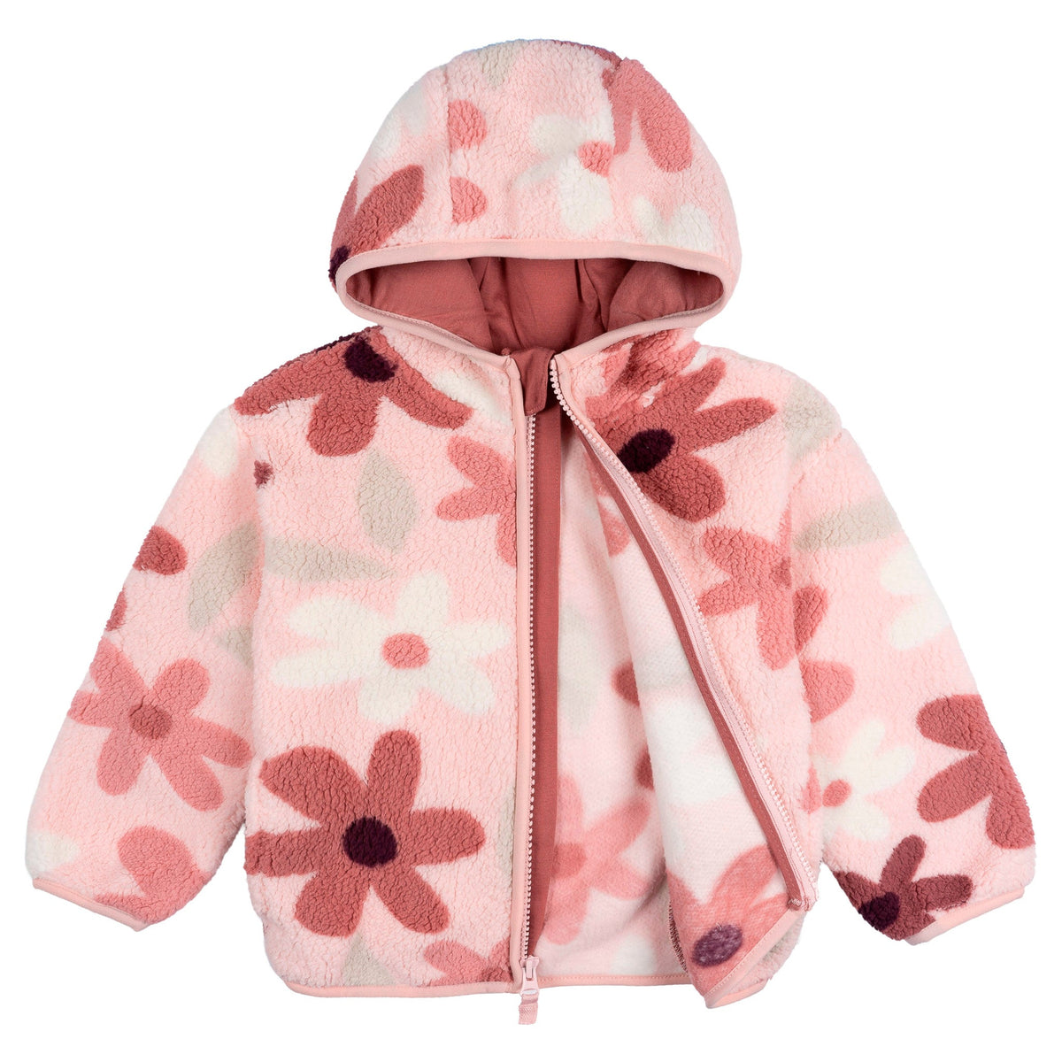 Infant & Toddler Girls Pink Sherpa Jacket-Gerber Childrenswear Wholesale