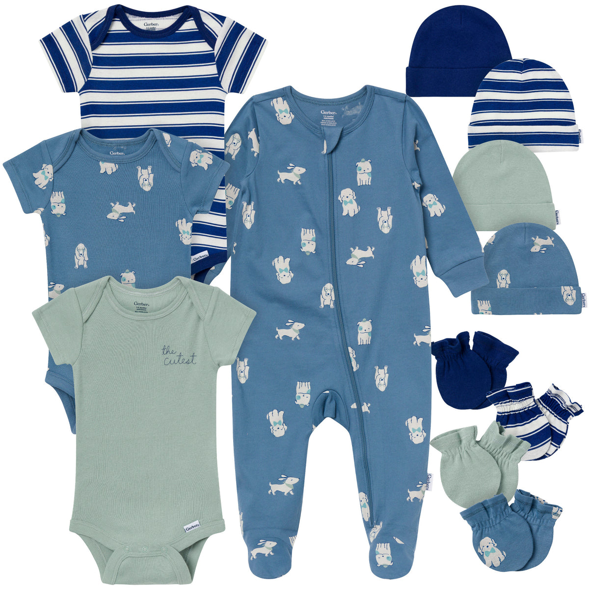 12-Piece Baby Boys Dog Blues Layette Set