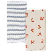 2-Pack Baby Boys Fox Flannel Blankets