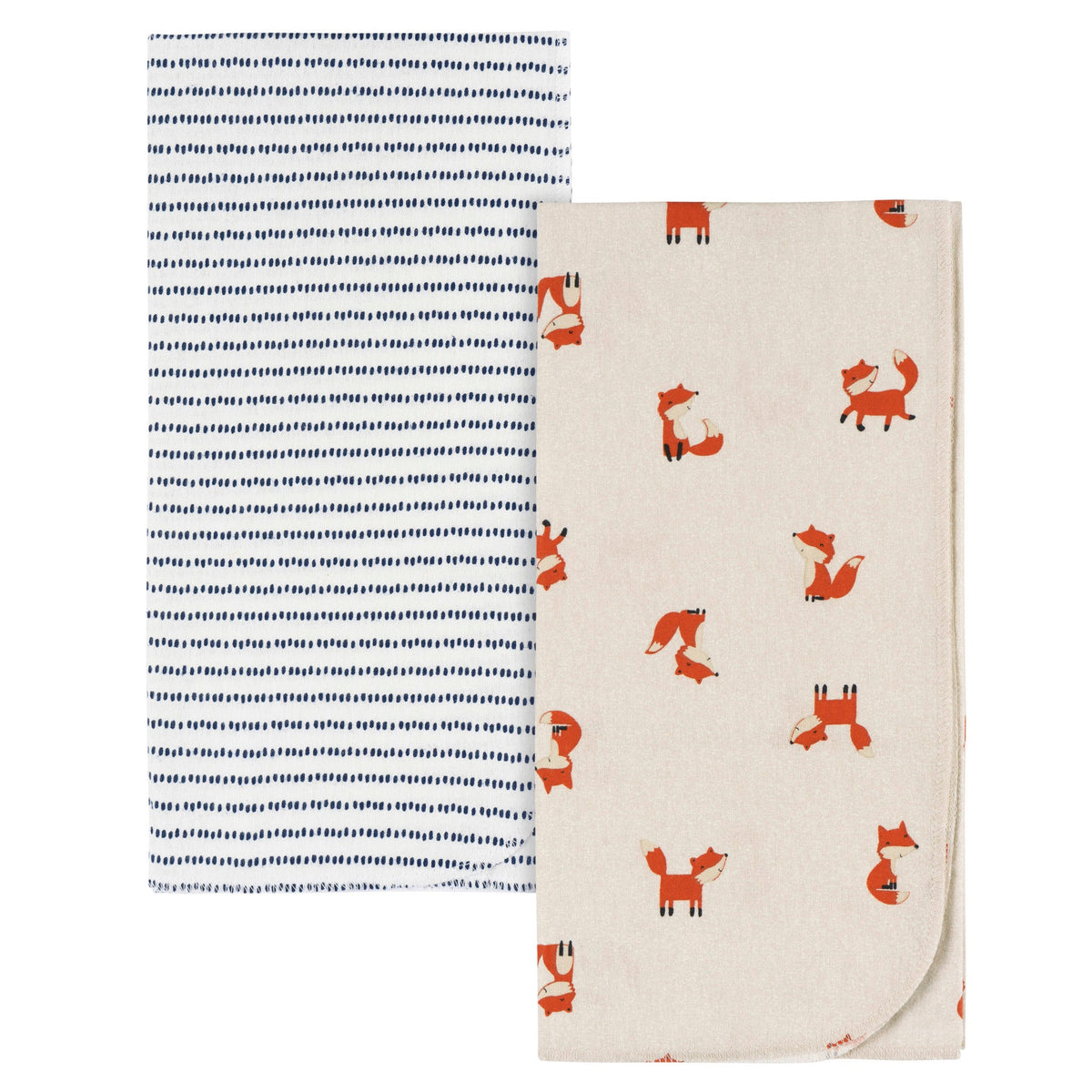 2-Pack Baby Boys Fox Flannel Blankets