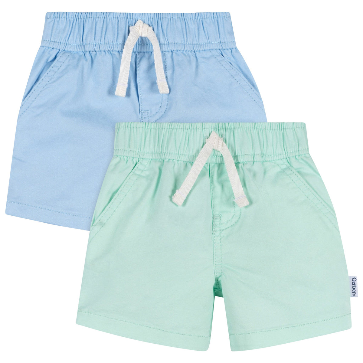 2-Pack Baby & Toddler Boys Green & Blue Shorts-Gerber Childrenswear Wholesale