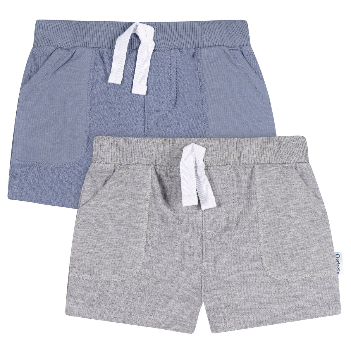 2-Pack Baby & Toddler Boys Blue & Gray Knit Shorts-Gerber Childrenswear Wholesale