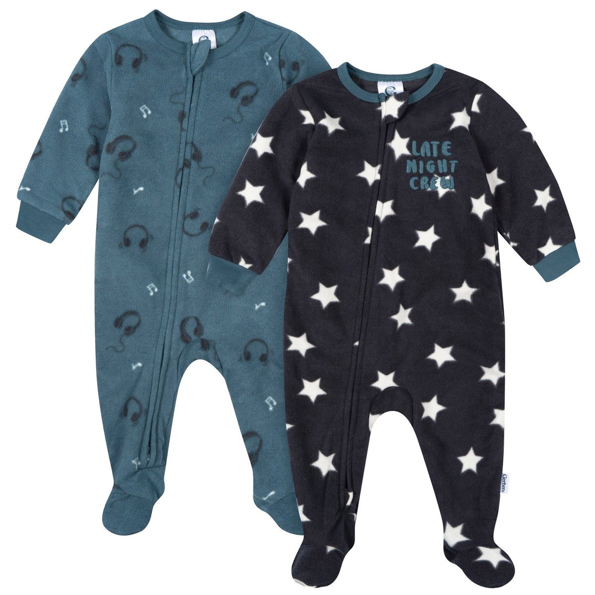 2-Pack Baby & Toddler Boys Stars Footed Fleece Pajamas-Gerber Childrenswear Wholesale