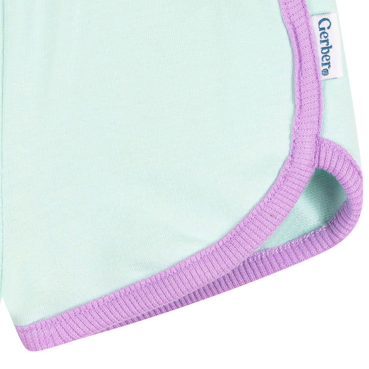 2-Pack Baby & Toddler Girls Aqua & Purple Knit Dolphin Shorts-Gerber Childrenswear Wholesale