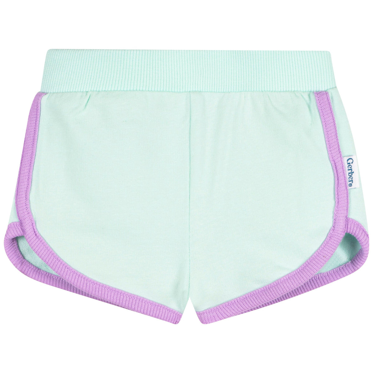 2-Pack Baby & Toddler Girls Aqua & Purple Knit Dolphin Shorts-Gerber Childrenswear Wholesale