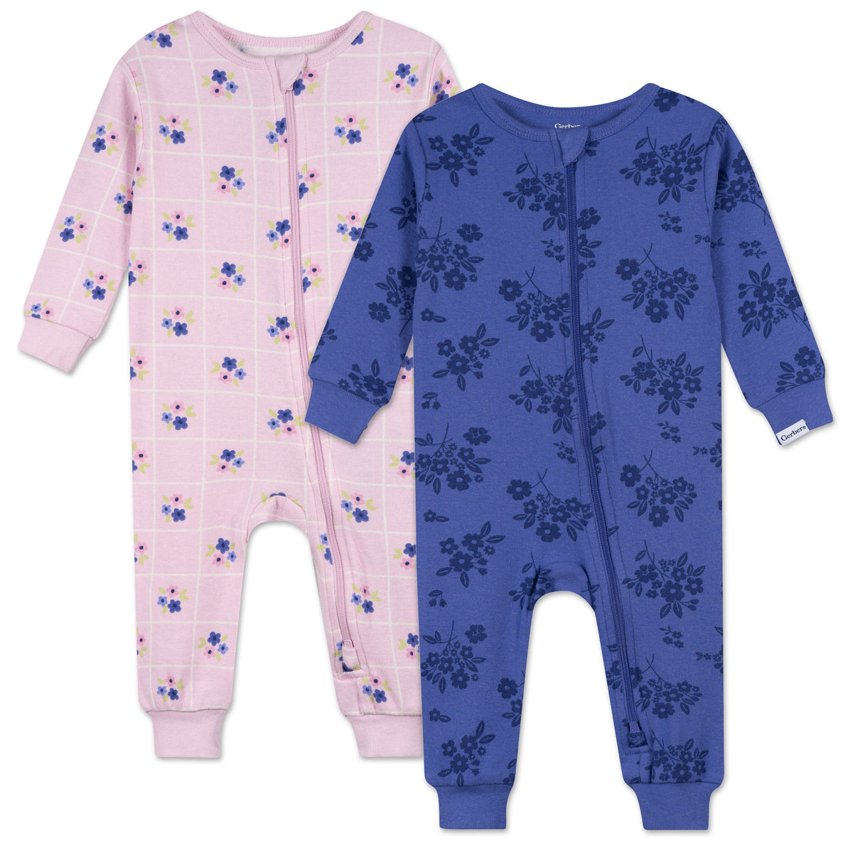 2-Pack Baby & Toddler Girls Floral Snug Fit Footless Pajamas