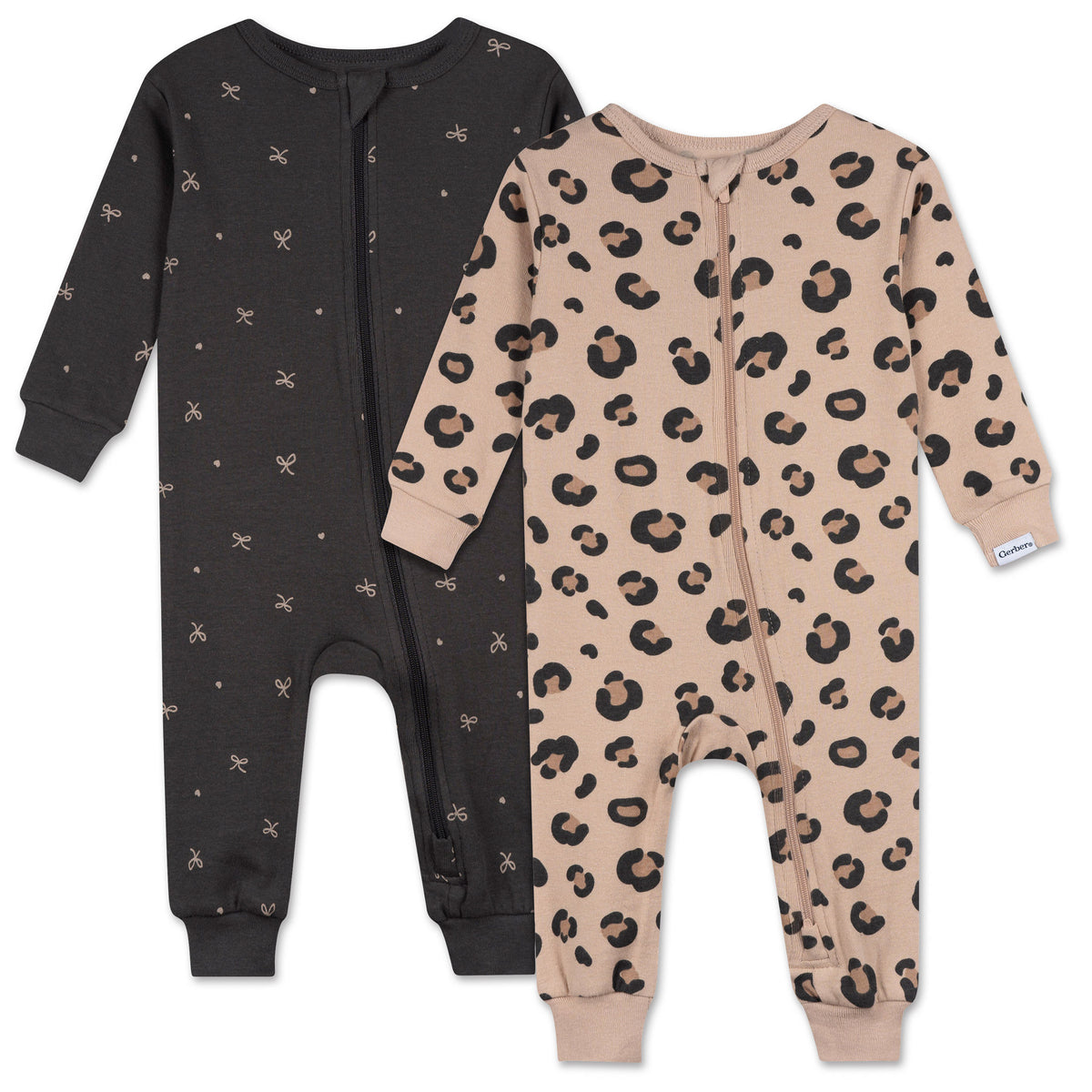 2-Pack Baby & Toddler Girls Leopard Snug Fit Footless Pajamas