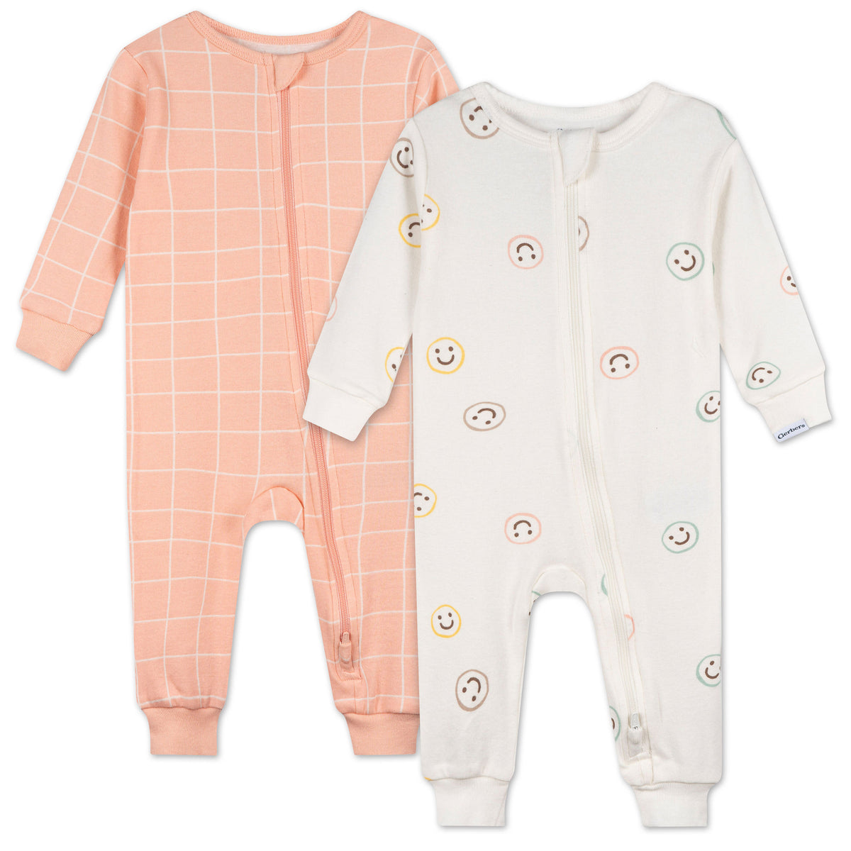 2-Pack Baby & Toddler Neutral Smiley Snug Fit Footless Pajamas
