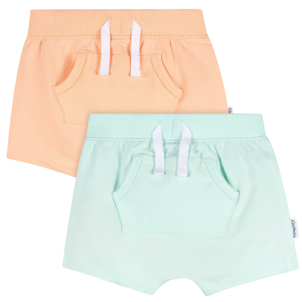 2-Pack Baby Boys Aqua & Peach Shorts-Gerber Childrenswear Wholesale