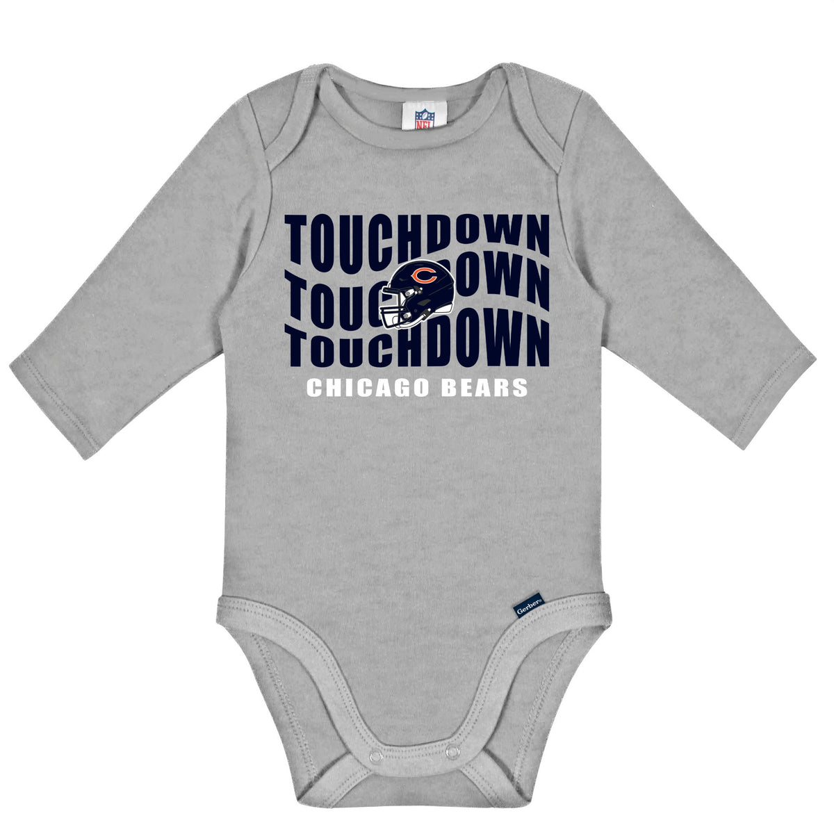 2-Pack Baby Boys Chicago Bears Long Sleeve Bodysuit Set, view 3
