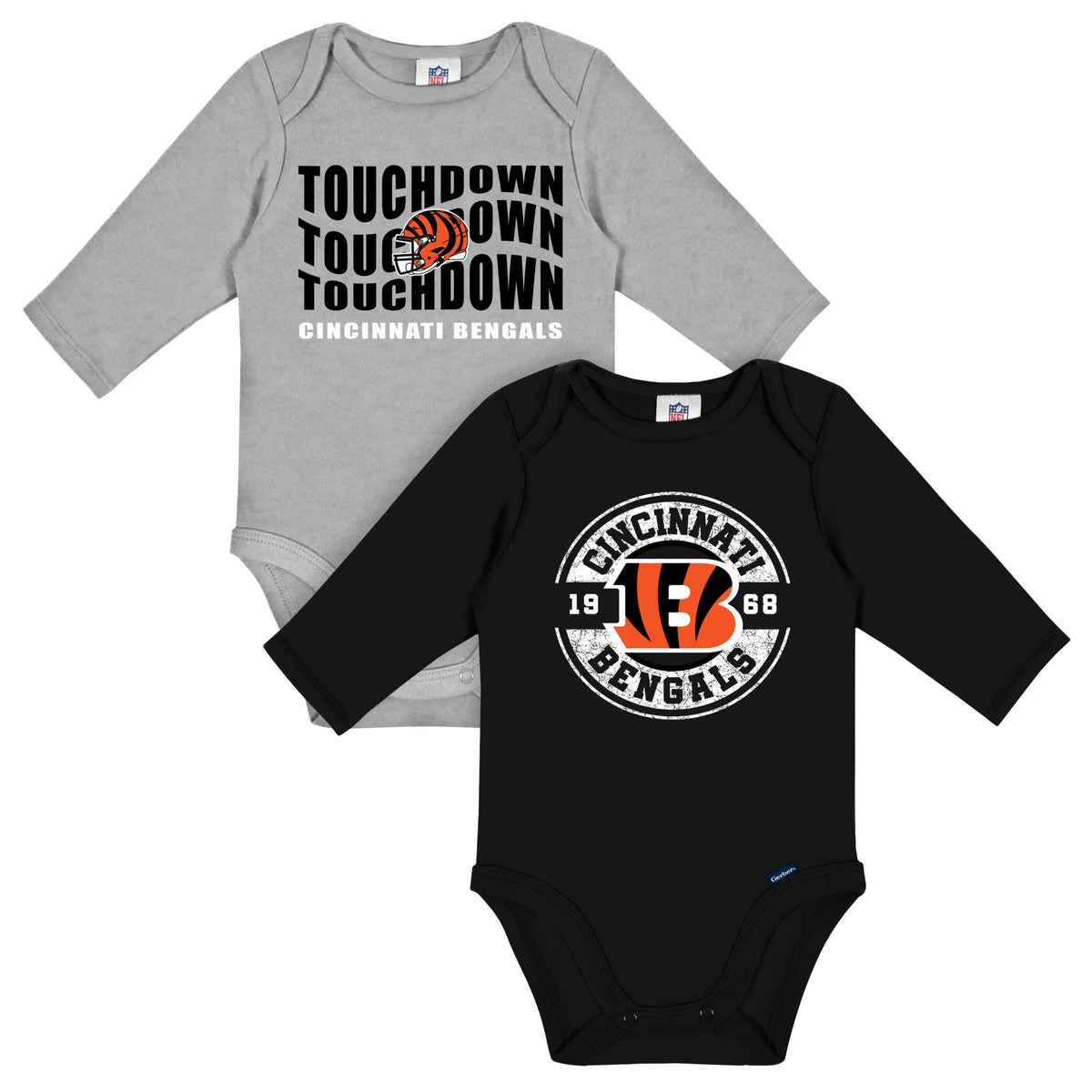2-Pack Baby Boys Cincinatti Bengals Long Sleeve Bodysuit Set