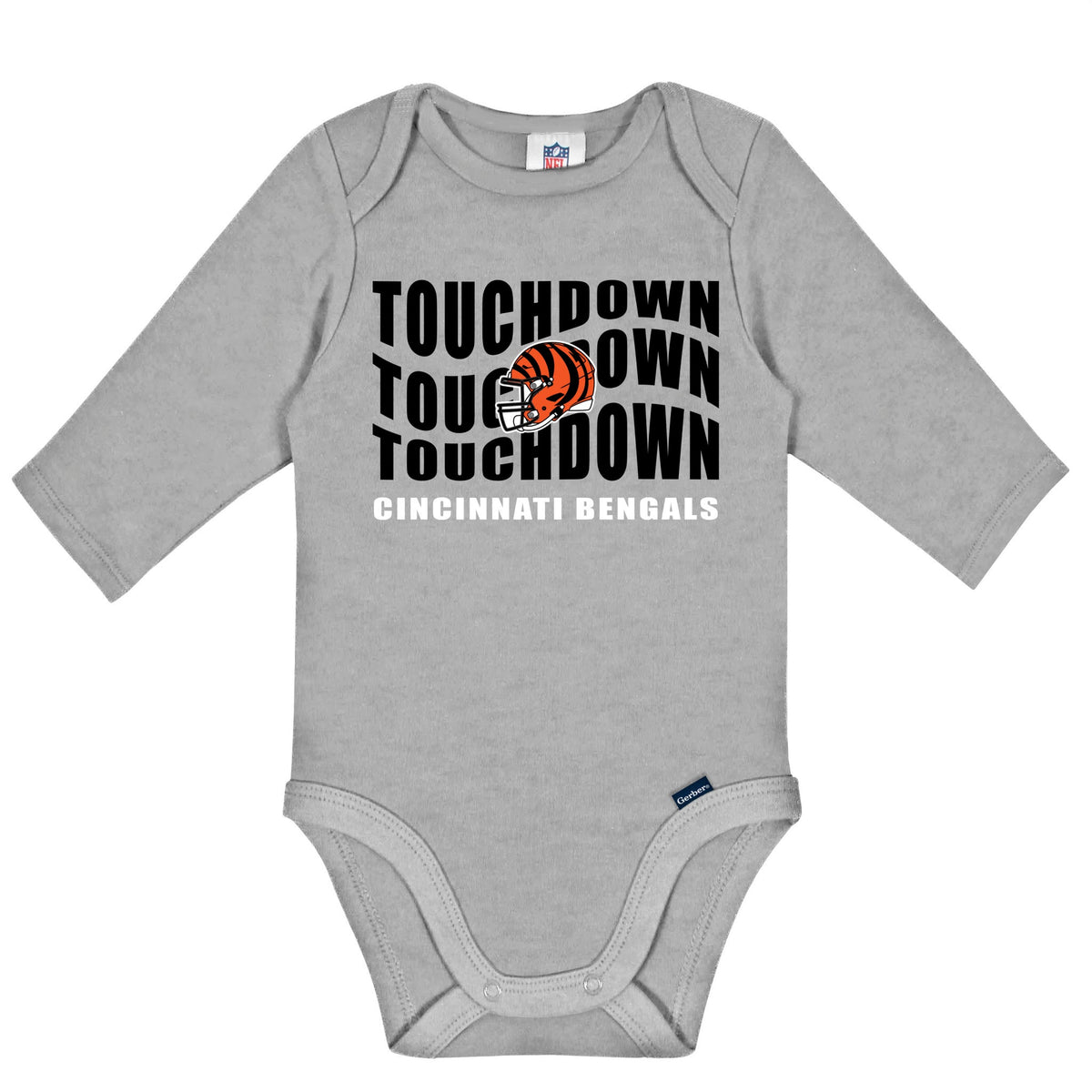 2-Pack Baby Boys Cincinatti Bengals Long Sleeve Bodysuit Set, view 2