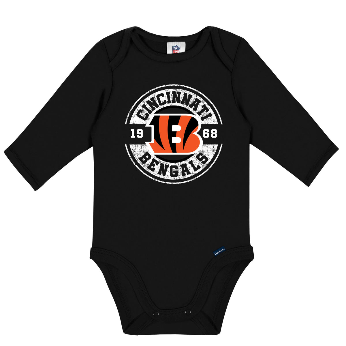 2-Pack Baby Boys Cincinatti Bengals Long Sleeve Bodysuit Set, view 3