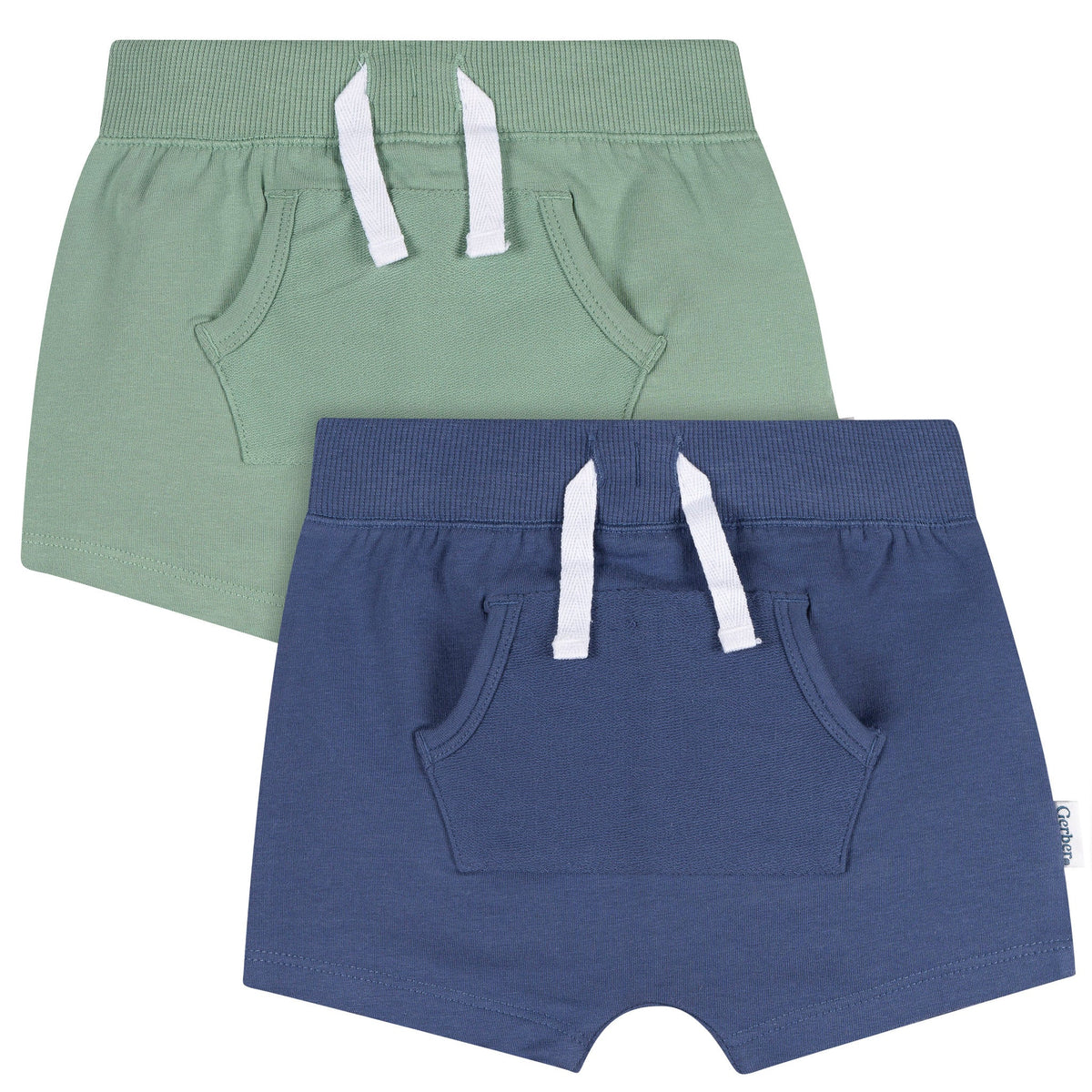 2-Pack Baby Boys Blue & Green Shorts-Gerber Childrenswear Wholesale