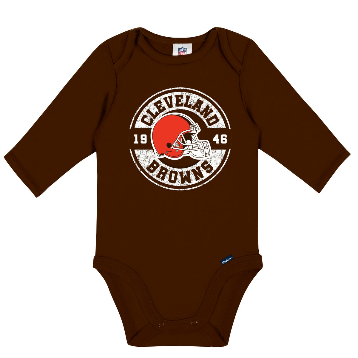 2-Pack Baby Boys Cleveland Browns Long Sleeve Bodysuit Set, view 3