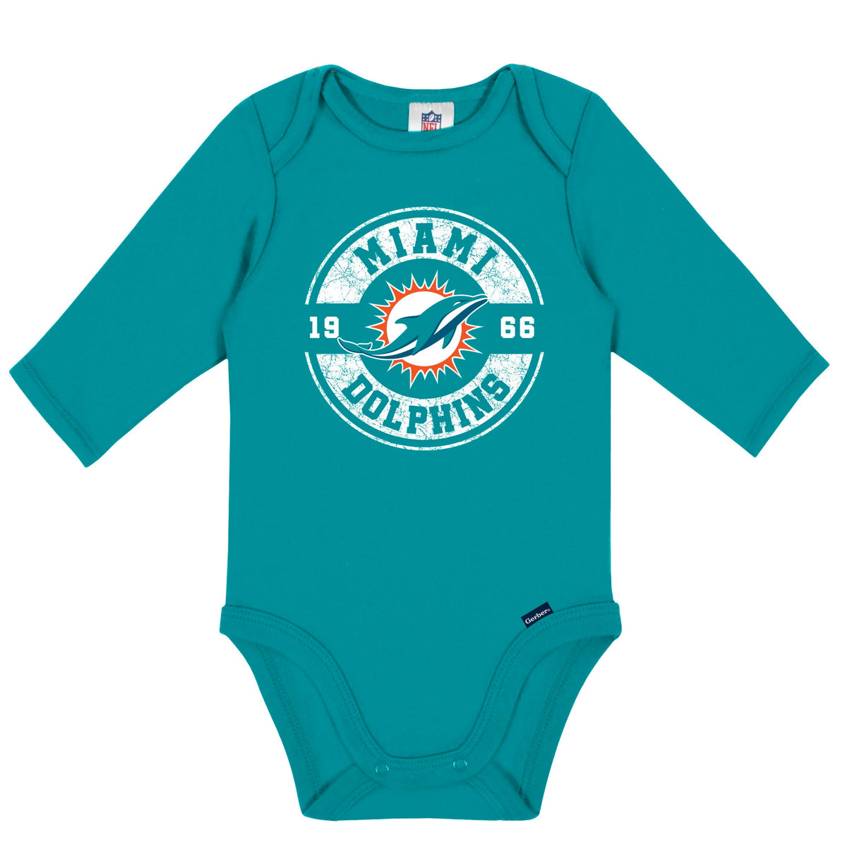 2-Pack Baby Boys Miami Dolphins Long Sleeve Bodysuit Set, view 3