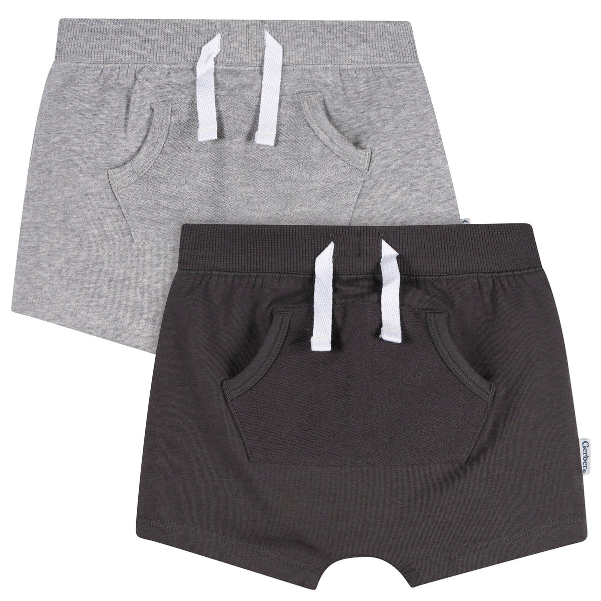 2-Pack Baby Boys Gray Shorts-Gerber Childrenswear Wholesale