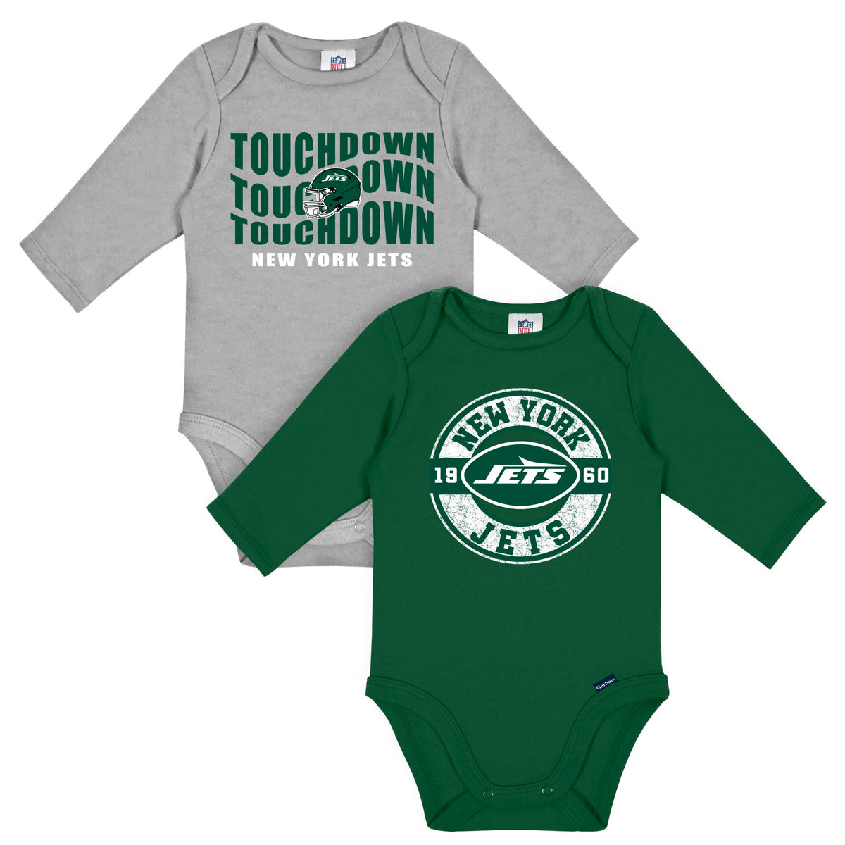 2-Pack Baby Boys New York Jets Long Sleeve Bodysuit Set