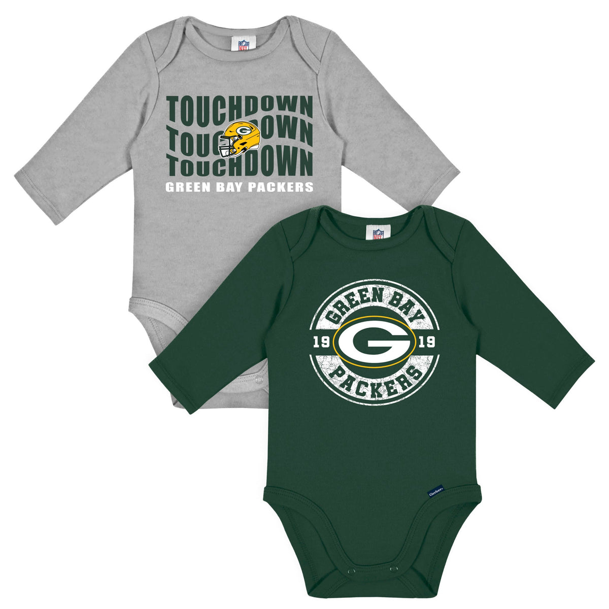 2-Pack Baby Boys Green Bay Packers Long Sleeve Bodysuit Set