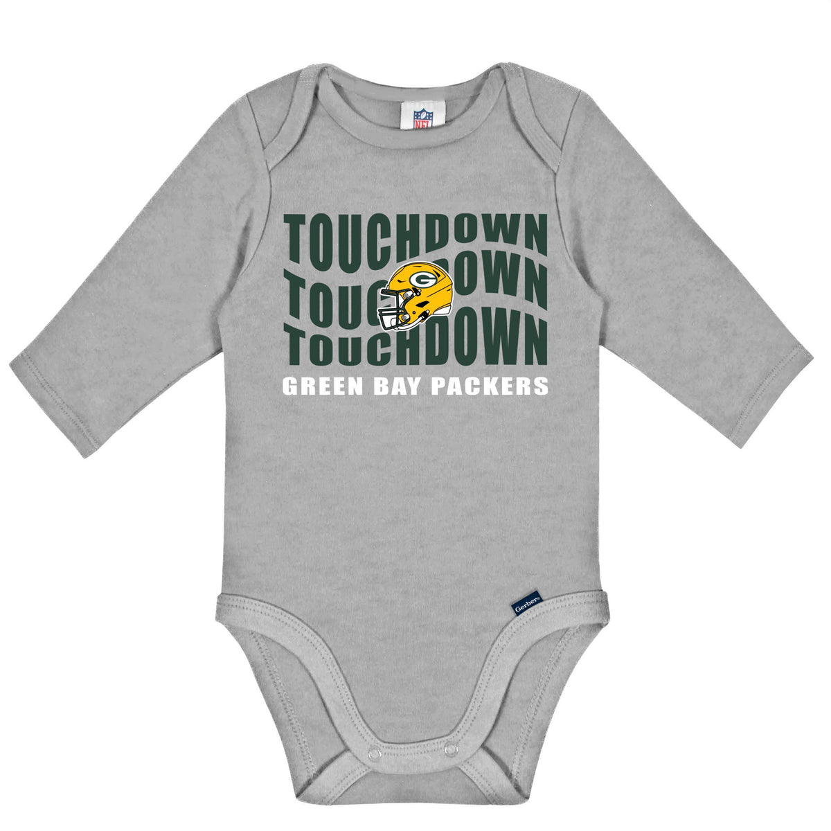 2-Pack Baby Boys Green Bay Packers Long Sleeve Bodysuit Set, view 2