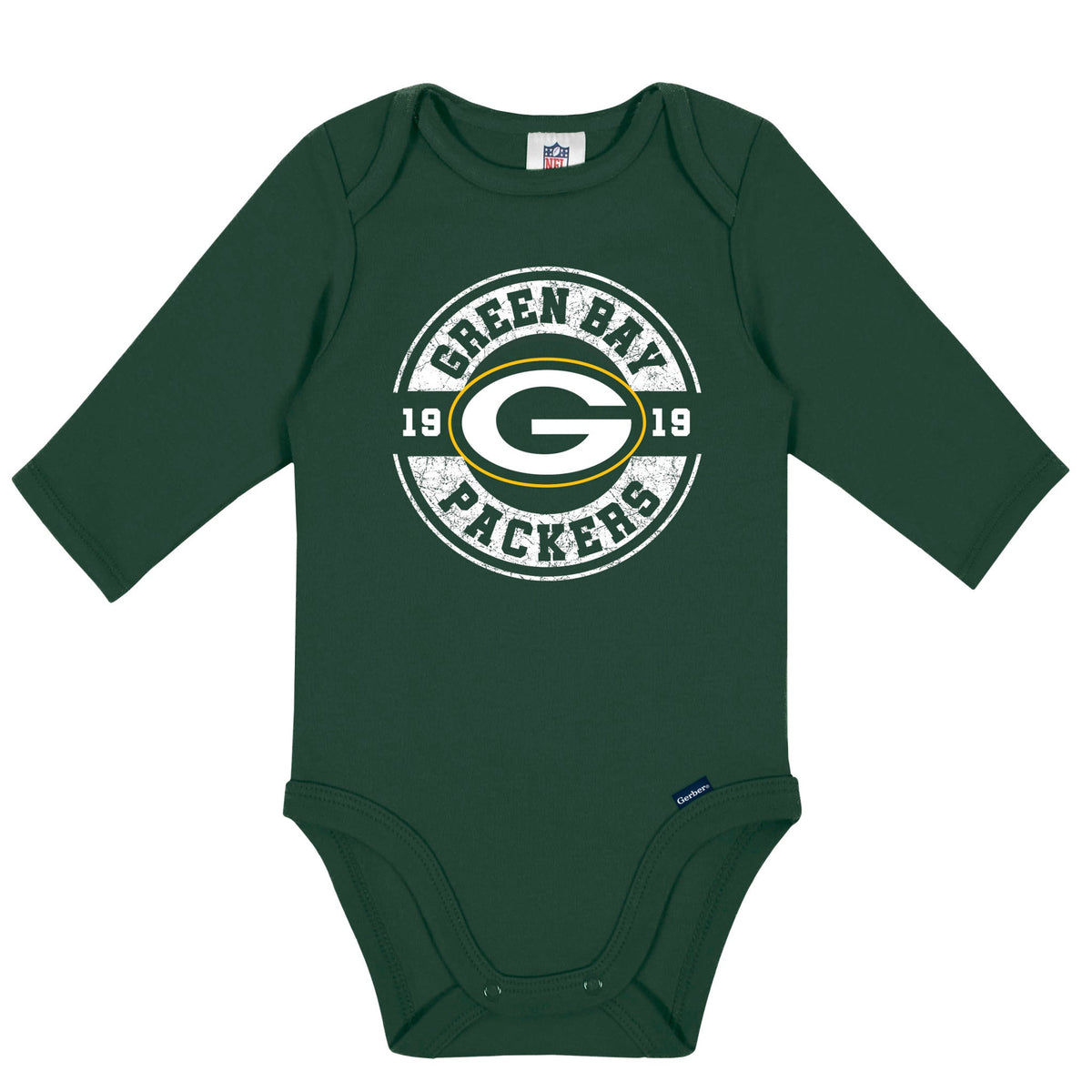 2-Pack Baby Boys Green Bay Packers Long Sleeve Bodysuit Set, view 3