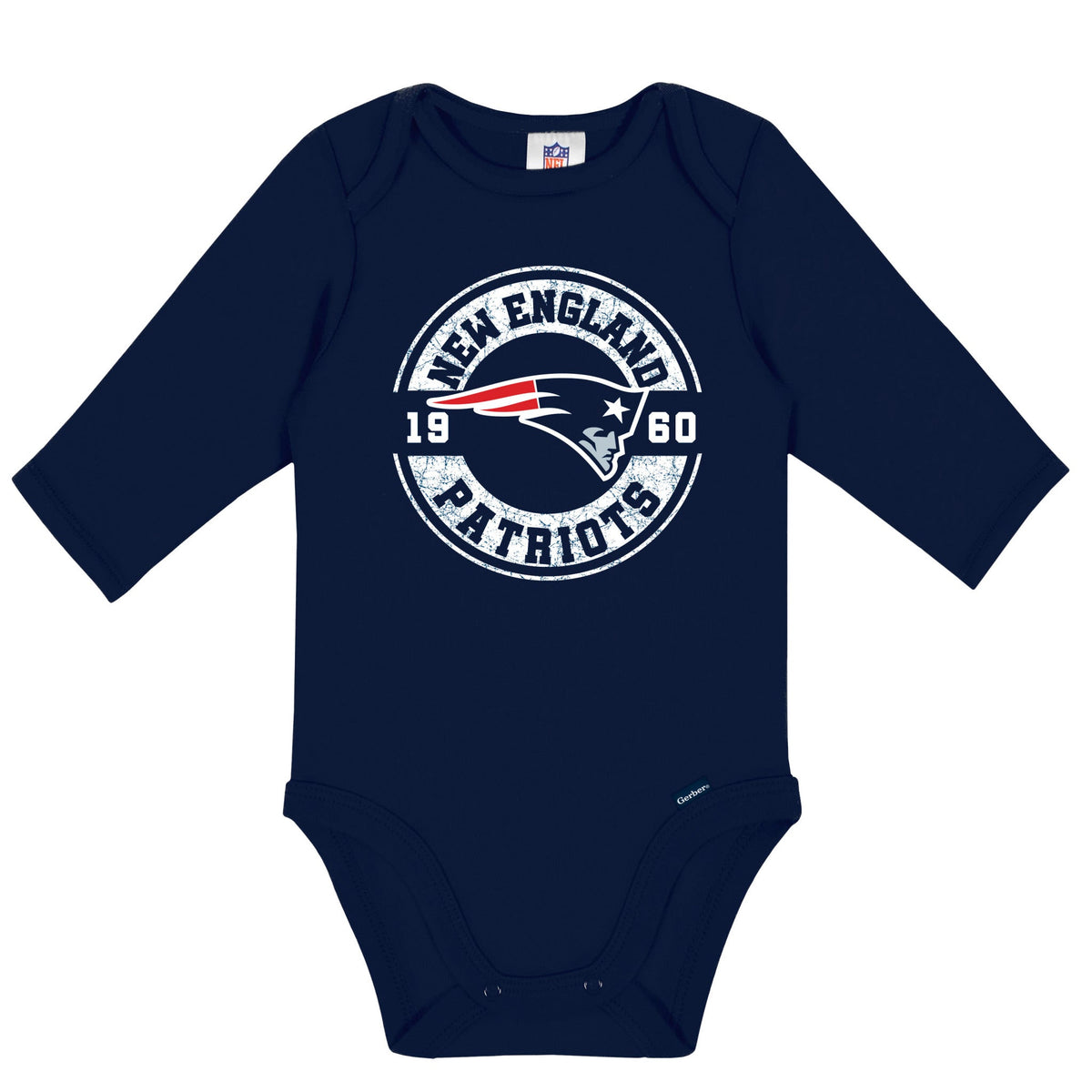 2-Pack Baby Boys New England Patriots Long Sleeve Bodysuit Set, view 2