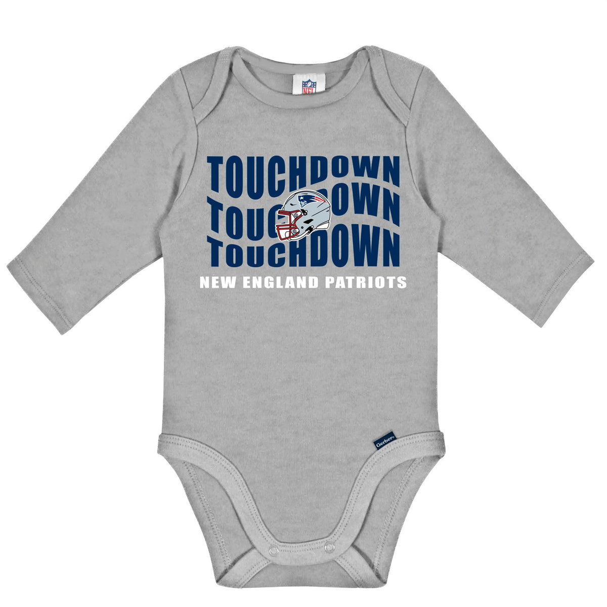 2-Pack Baby Boys New England Patriots Long Sleeve Bodysuit Set, view 3