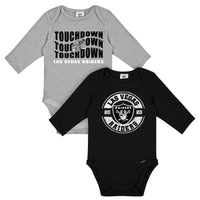 2-Pack Baby Boys Las Vegas Raiders Long Sleeve Bodysuit Set