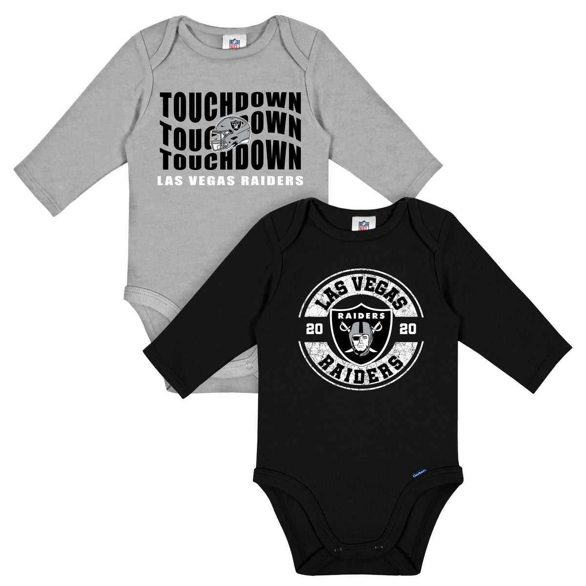 2-Pack Baby Boys Las Vegas Raiders Long Sleeve Bodysuit Set