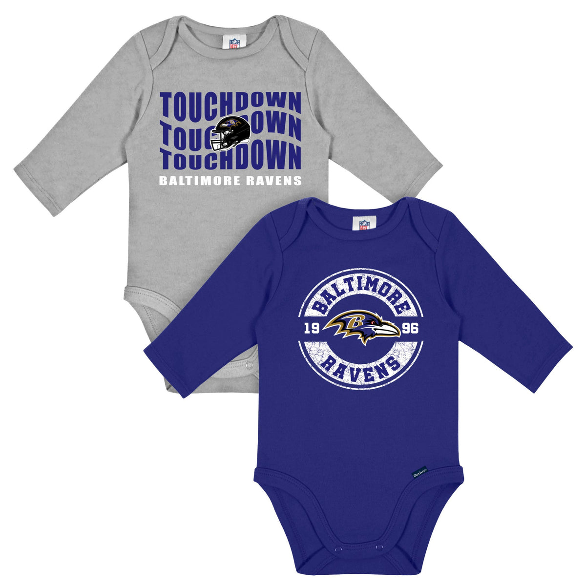2-Pack Baby Boys Baltimore Ravens Long Sleeve Bodysuit Set