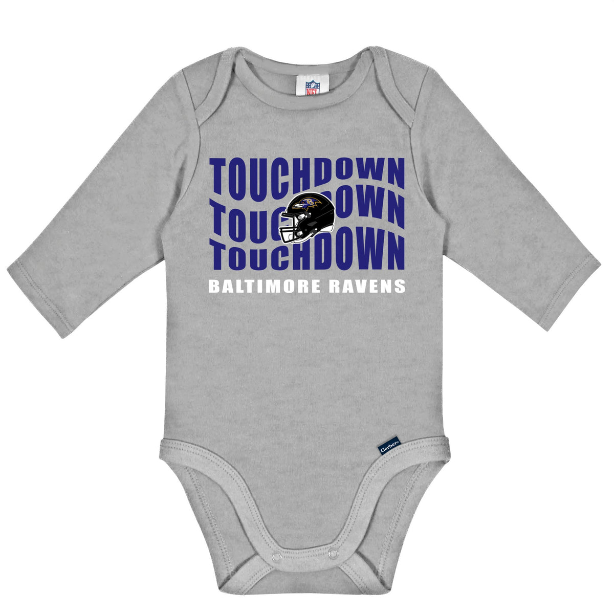 2-Pack Baby Boys Baltimore Ravens Long Sleeve Bodysuit Set, view 2