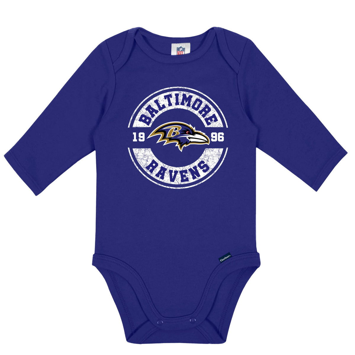 2-Pack Baby Boys Baltimore Ravens Long Sleeve Bodysuit Set, view 3