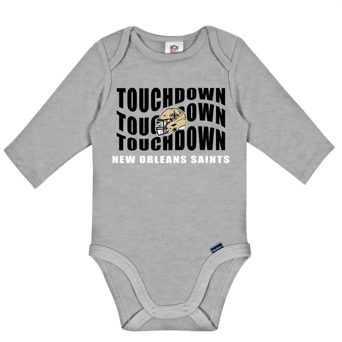 2-Pack Baby Boys New Orleans Saints Long Sleeve Bodysuit Set, view 2