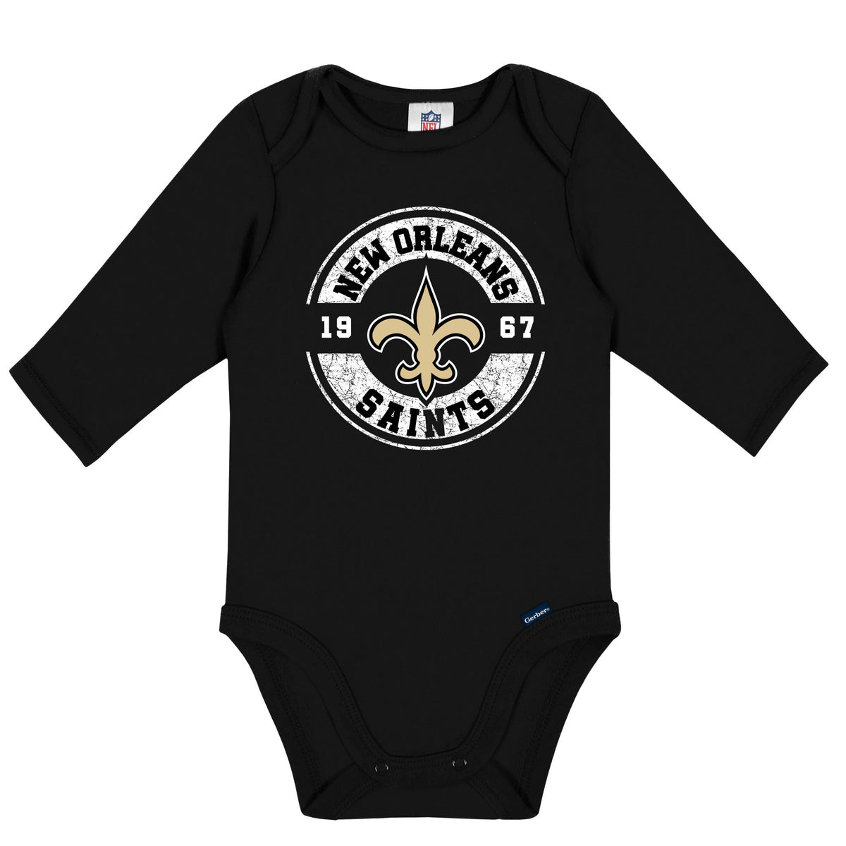2-Pack Baby Boys New Orleans Saints Long Sleeve Bodysuit Set, view 3