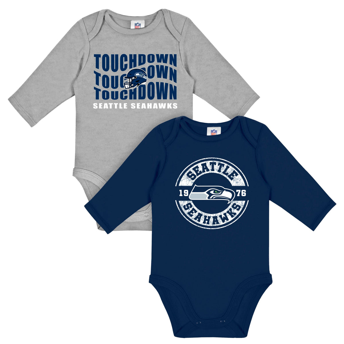 2-Pack Baby Boys Seattle Seahawks Long Sleeve Bodysuit Set
