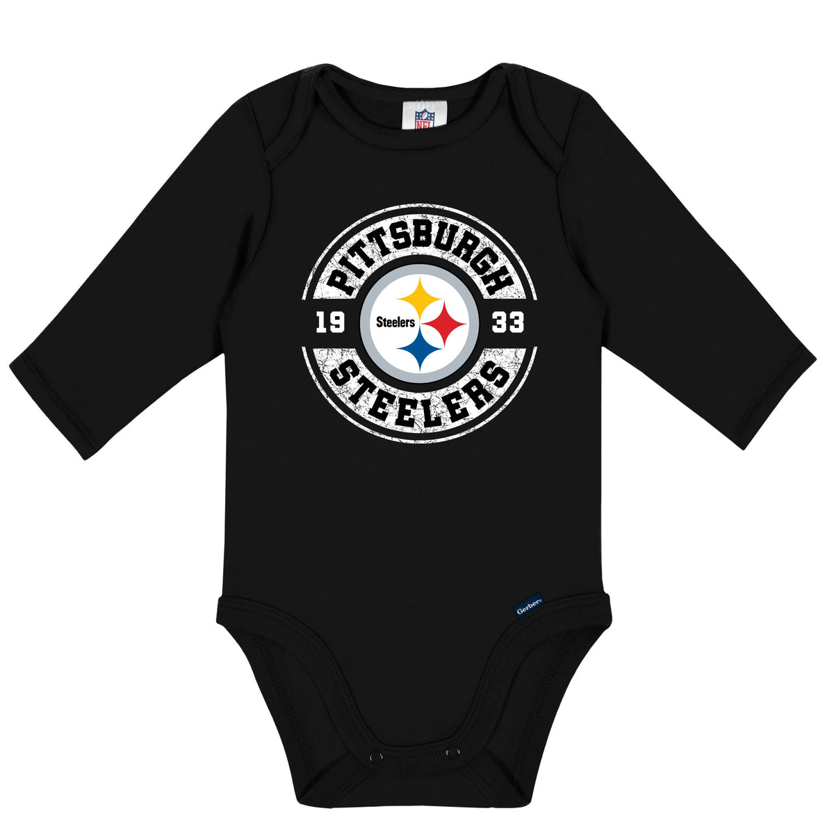 2-Pack Baby Boys Pittsburgh Steelers Long Sleeve Bodysuit Set, view 2