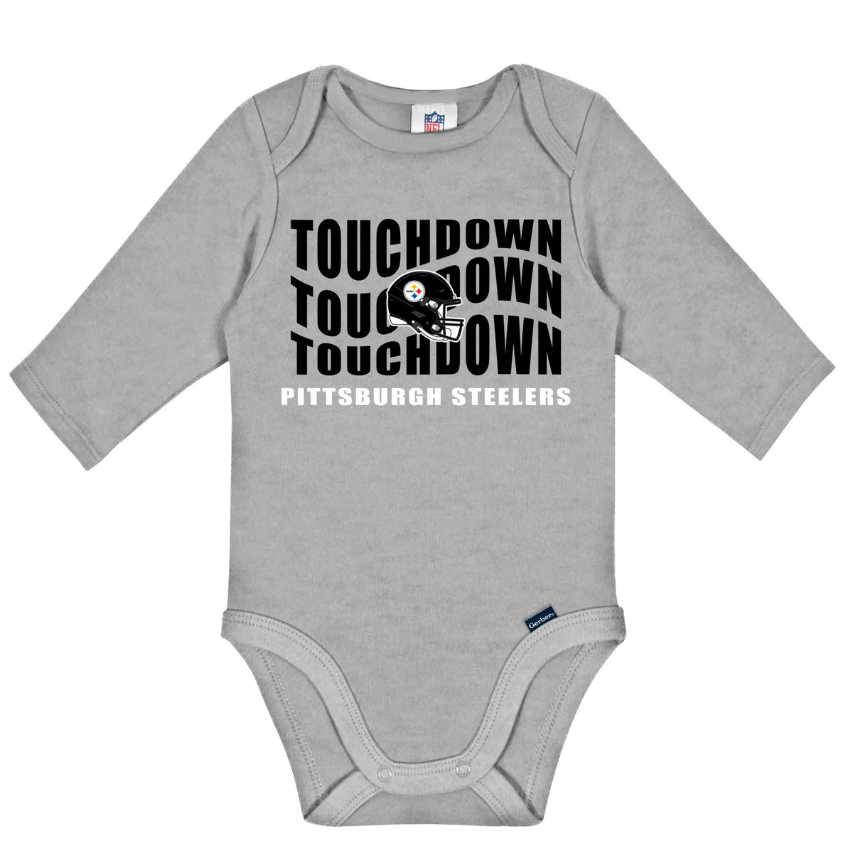 2-Pack Baby Boys Pittsburgh Steelers Long Sleeve Bodysuit Set, view 3