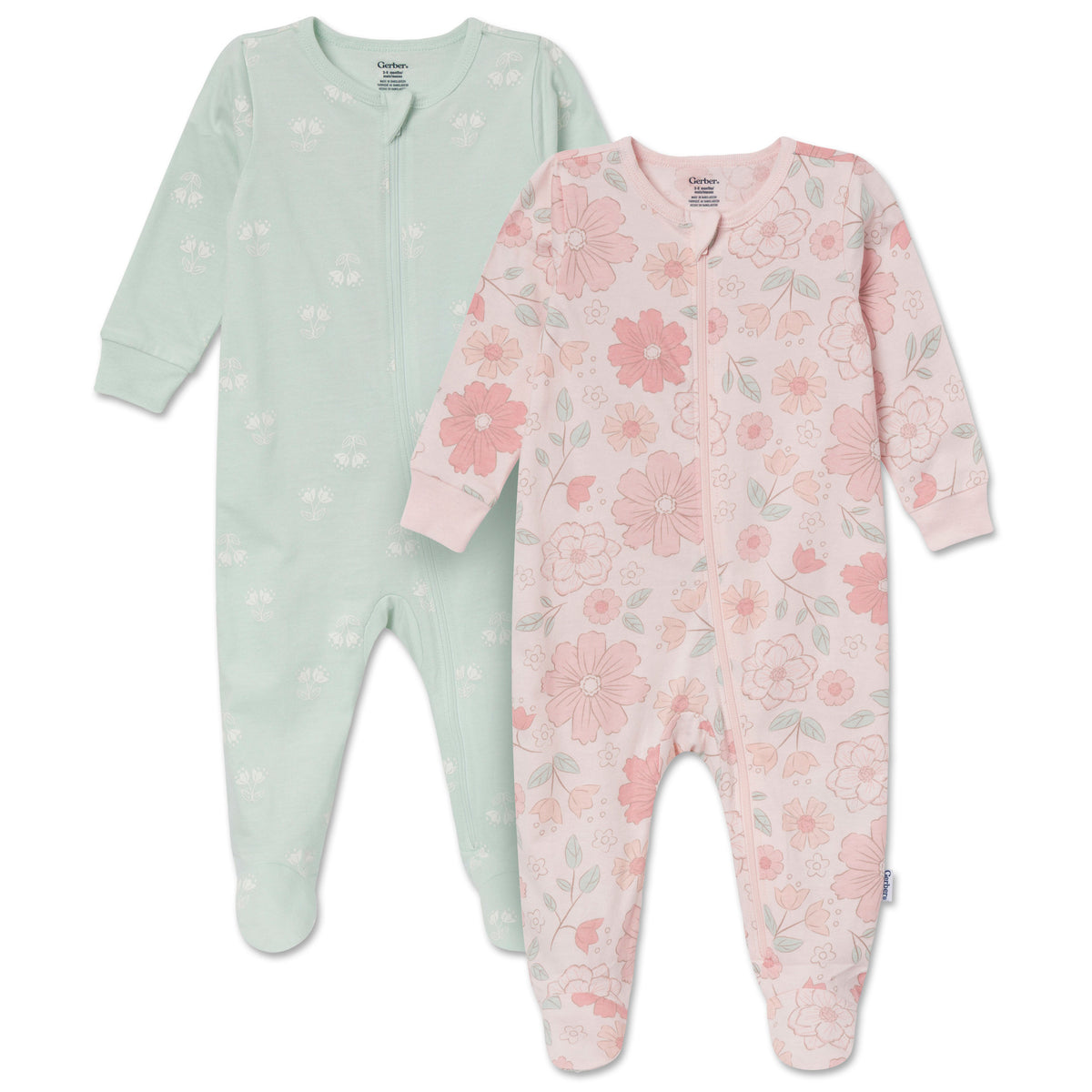 2-Pack Baby Girls Romantic Floral Sleep 'N Play