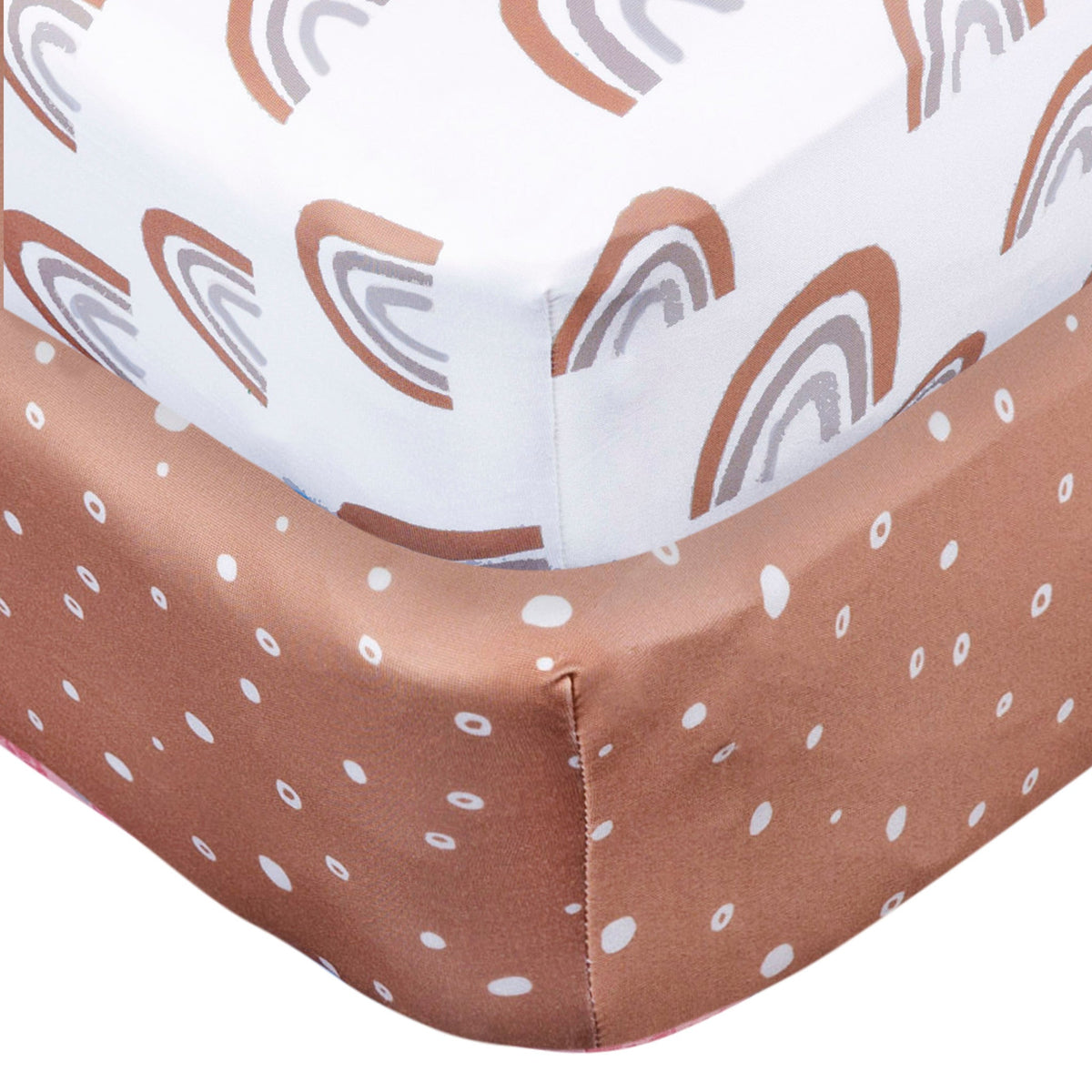 2-Pack Baby Neutral Boho Rainbow Crib Sheet