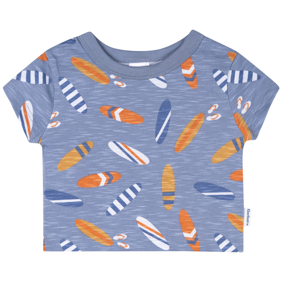 2-Piece Baby & Toddler Boys Blue Surfboard T-Shirt and Shorts Set, view 2