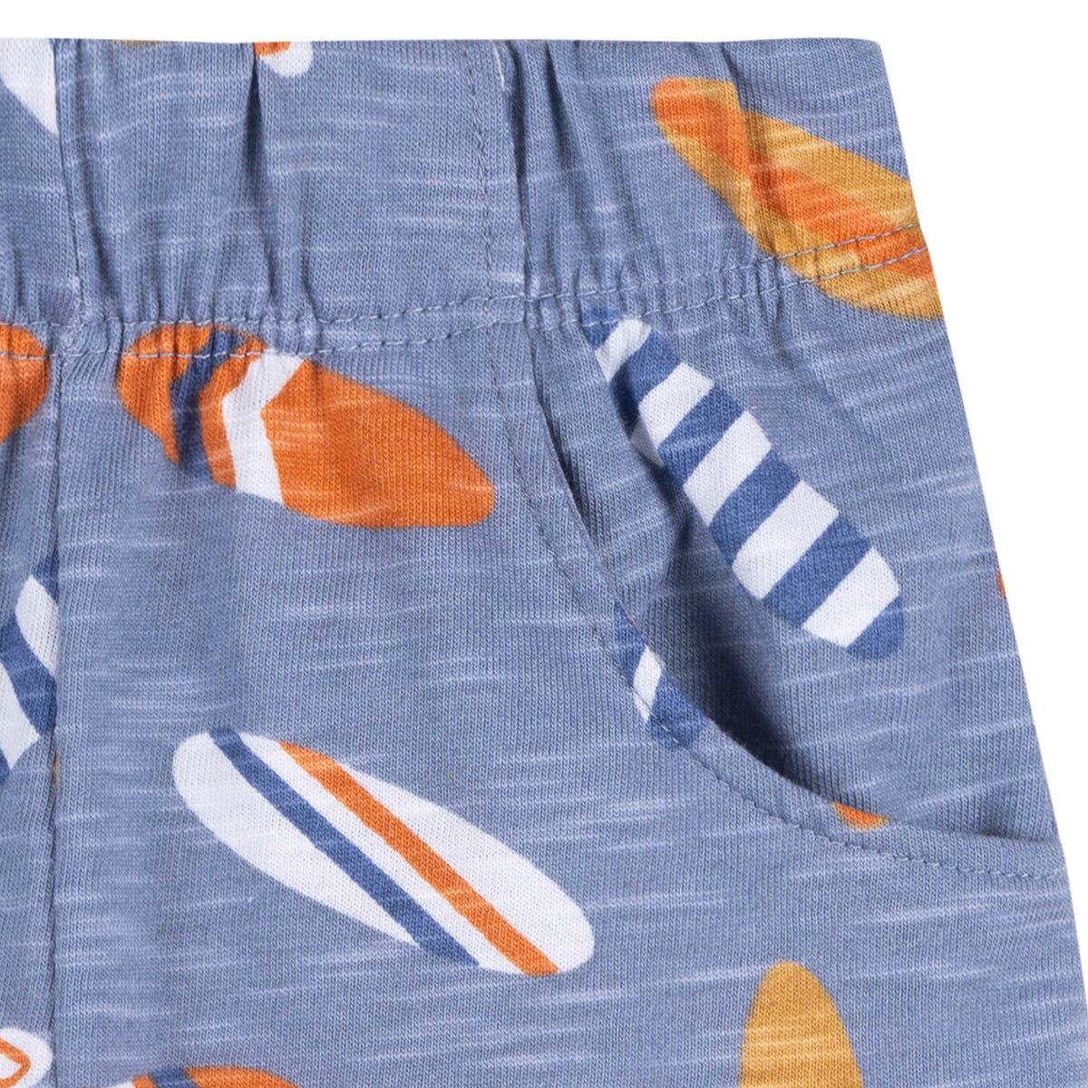 2-Piece Baby & Toddler Boys Blue Surfboard T-Shirt and Shorts Set, view 5