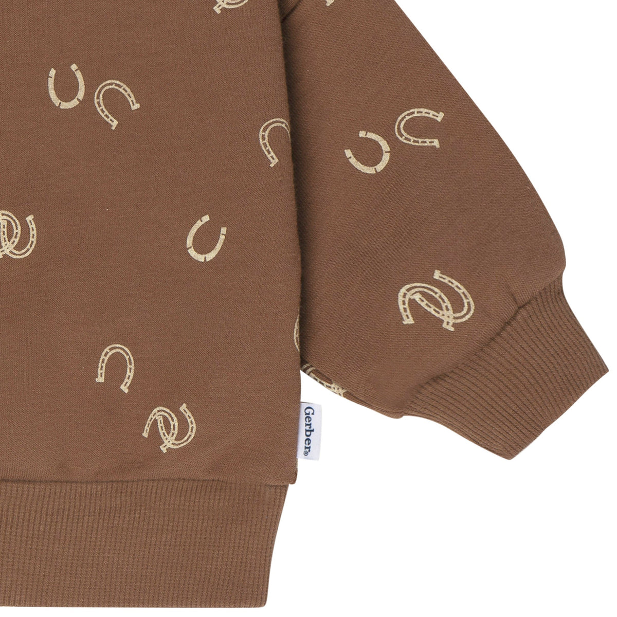 2-Piece Baby & Toddler Boys Brown Horseshoe Fleece Outfit Set, view 4