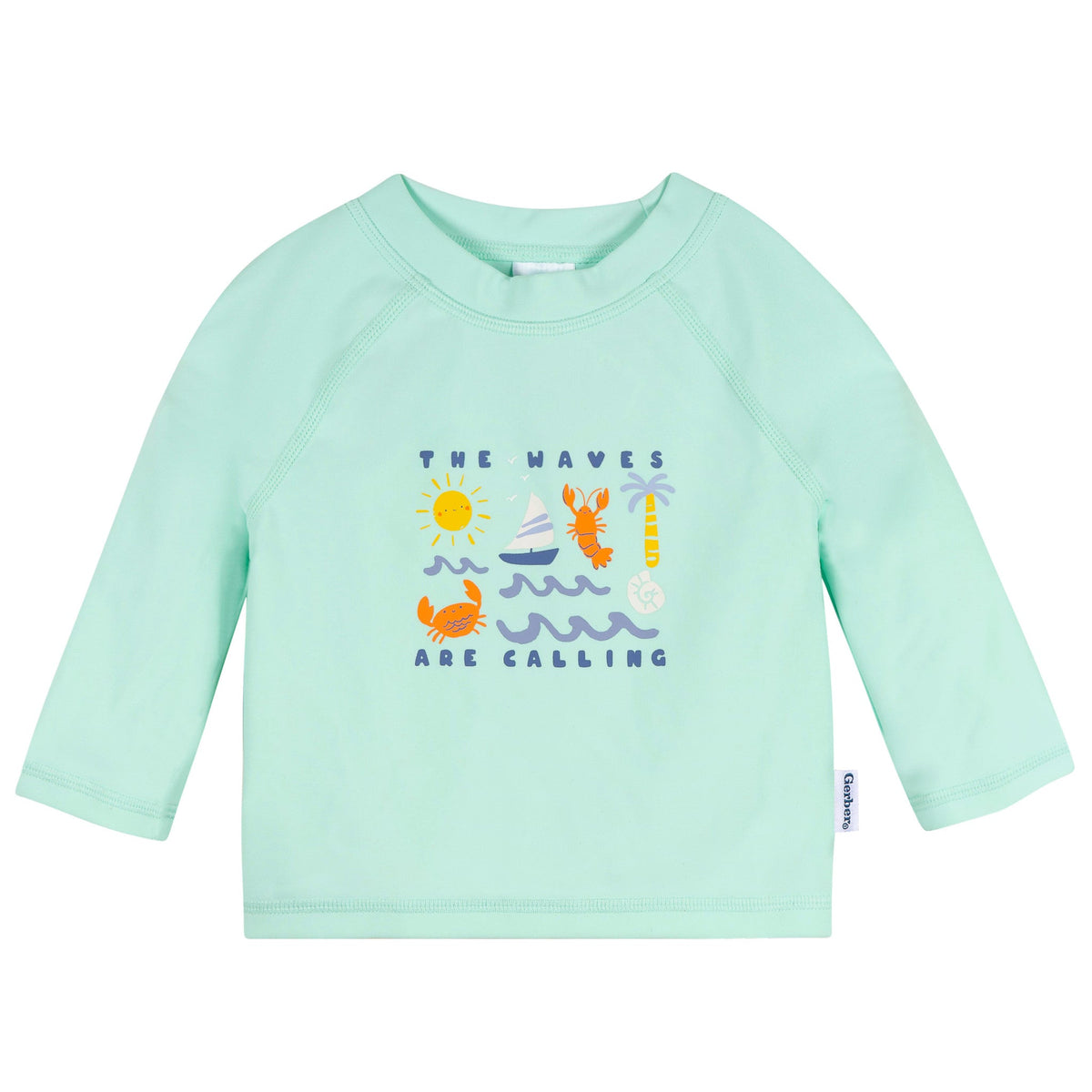 2-Piece Baby & Toddler Boys Green Stamps Rashguard & Trunks Set, view 2