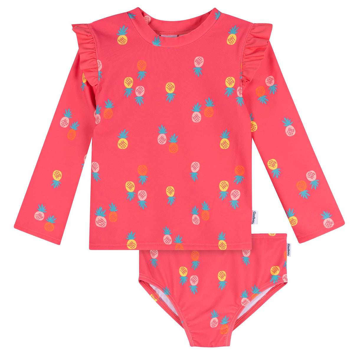 2-Piece Baby & Toddler Girls Pink Pineapple Rashguard and Bottoms
