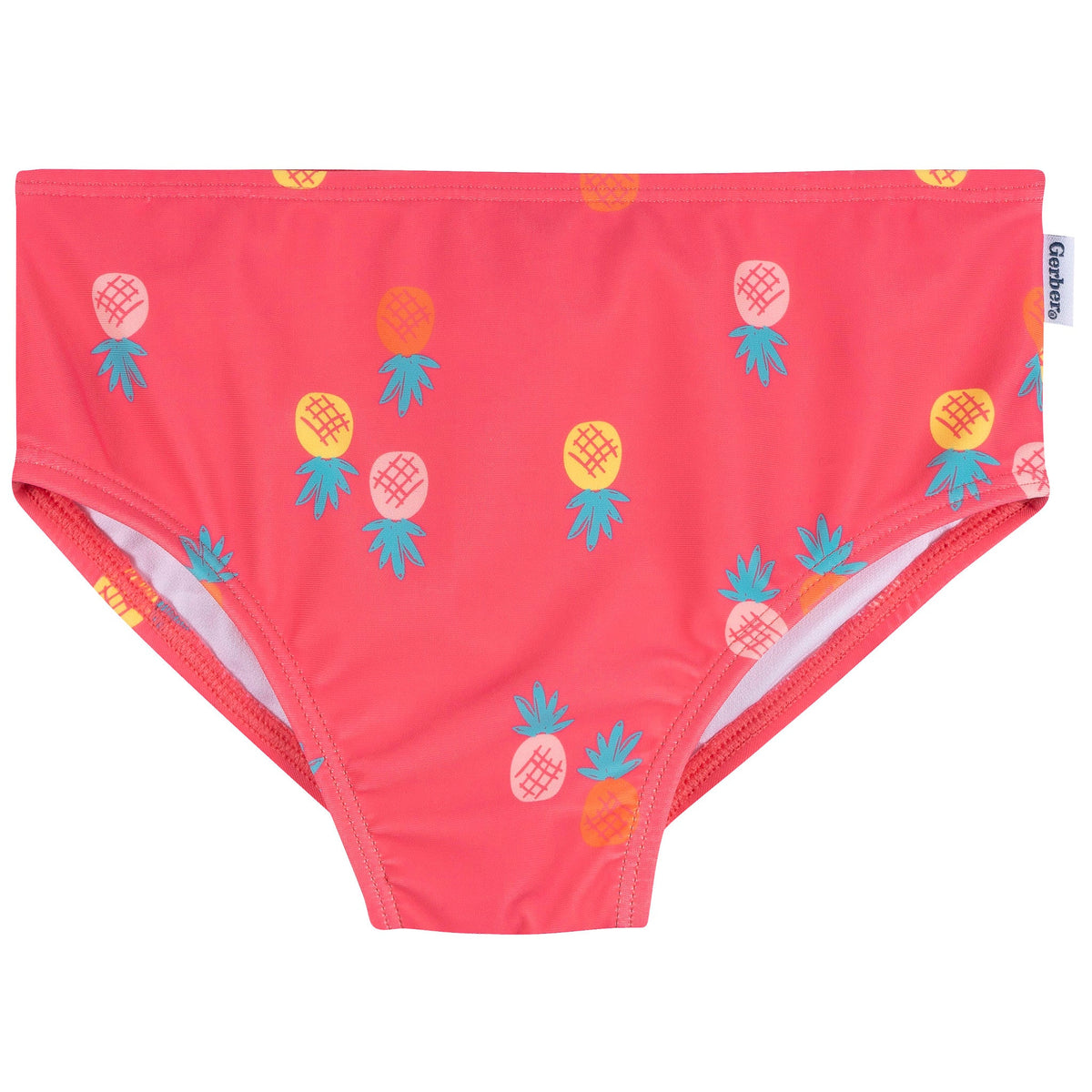 2-Piece Baby & Toddler Girls Pink Pineapple Rashguard and Bottoms, view 4