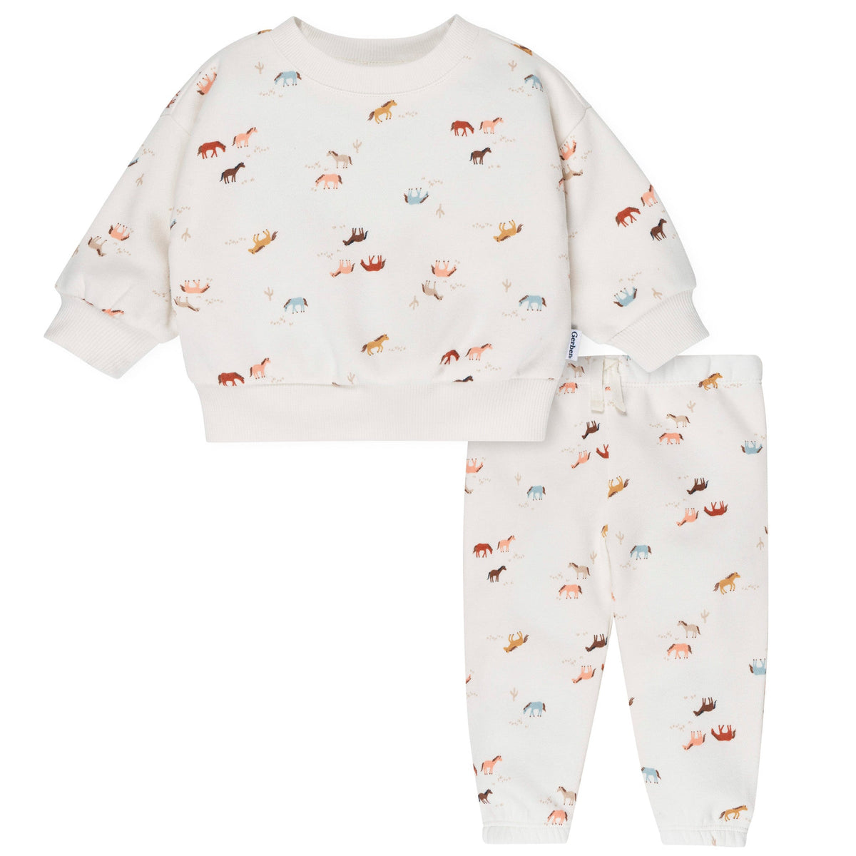 2-Piece Baby & Toddler Girls Western Horses Fleece Outfit Set