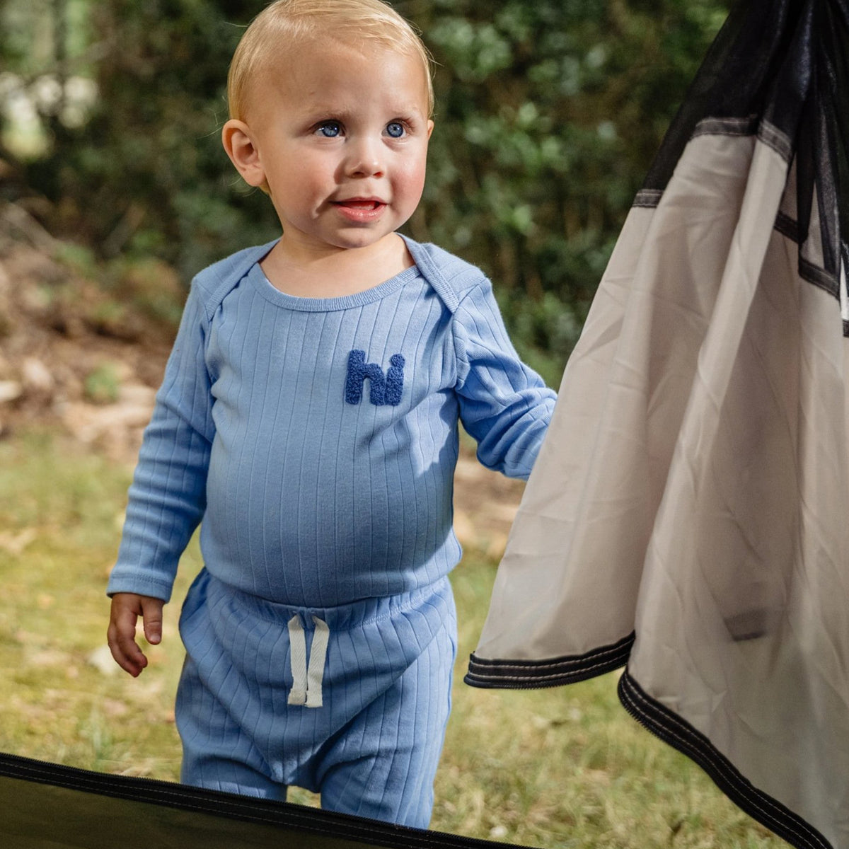 2-Piece Baby Boys Blue Bodysuit and Pant Set-Gerber Childrenswear Wholesale