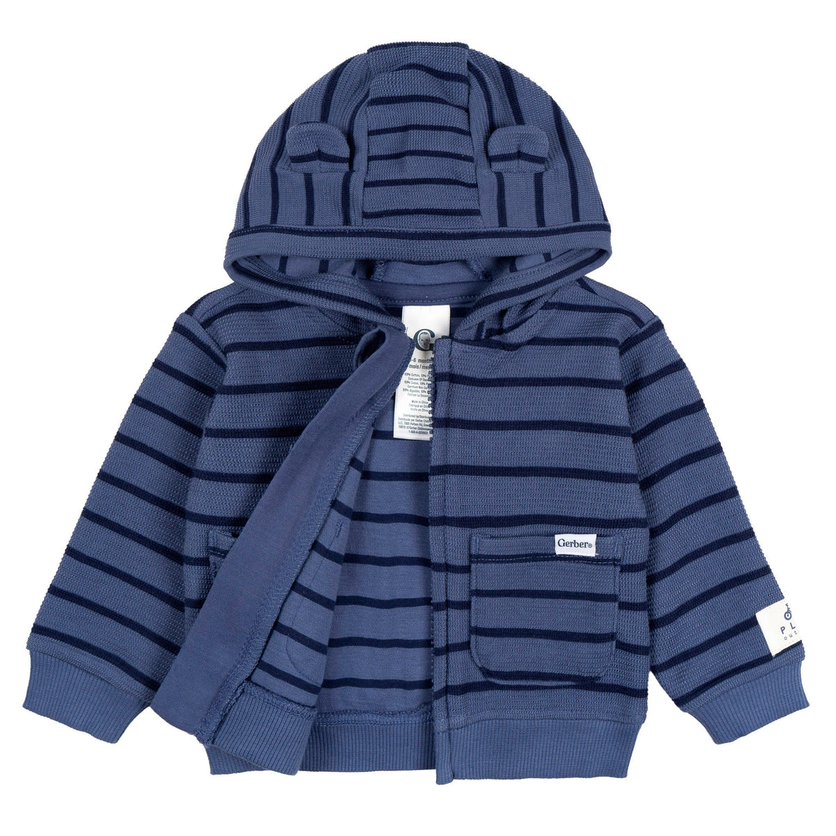 2-Piece Baby Boys Blue Hooded Jacket & Jogger Set-Gerber Childrenswear Wholesale