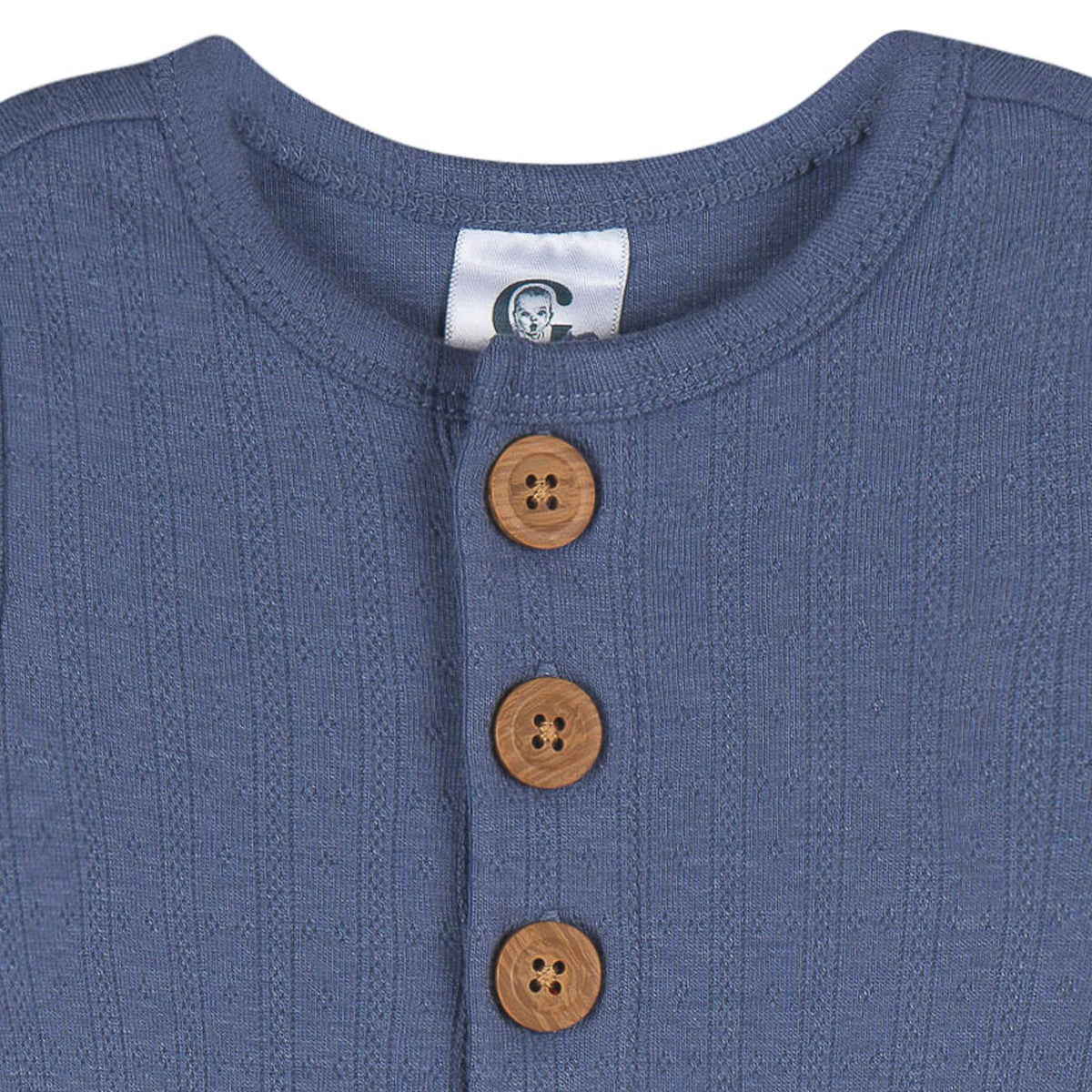 2-Piece Baby Boys Gray Blue Gown & Hat Set